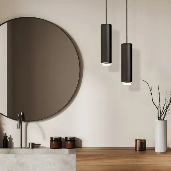 LED RGBW stmievateľný kúpeľňový luster na lanku TURYN 1xGU10/4,8W/230V IP44 čierna