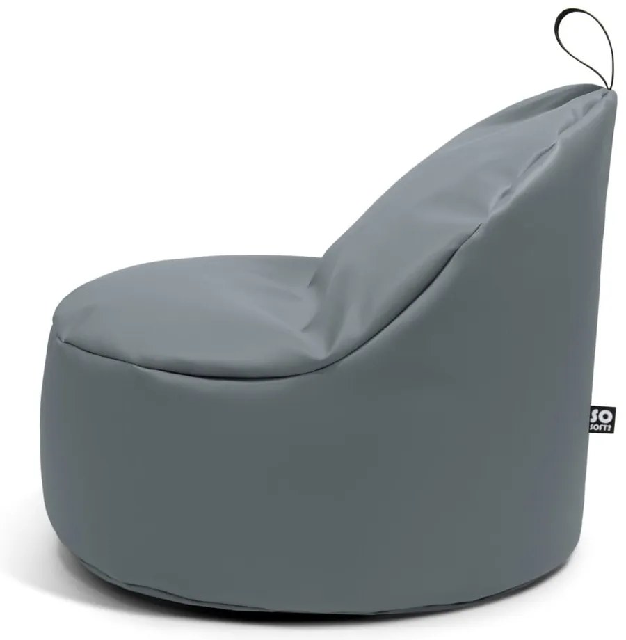 Červený sedací vak z imitácie kože Round L – So Soft?