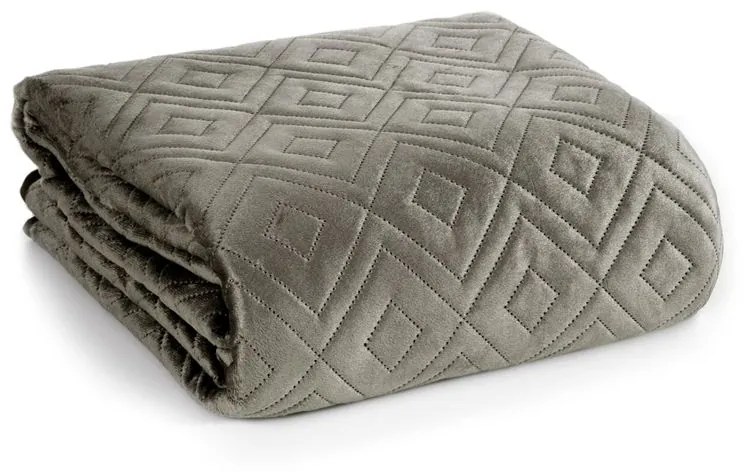 EUROFIRANY prehoz na posteľ z mäkkého zamatu 220 cm x 240 cm tmavobéžová 100 % polyester Rozmery textílií: 220 cm x 240 cm