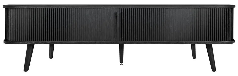 Čierny TV stolík v dekore duba 178x50x40 cm Rove – Woodman