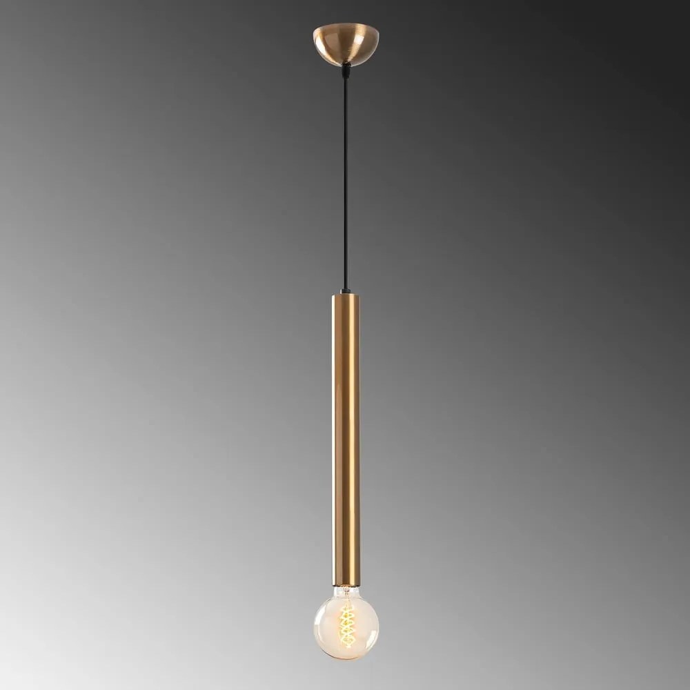 Závesné svietidlo v zlatej farbe s kovovým tienidlom ø 4 cm Tempo – Opviq lights