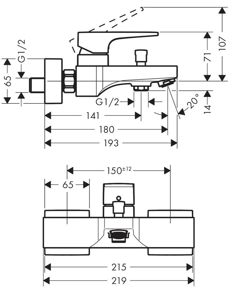 Hansgrohe Metropol, vaňová batéria, zlatá lesklá, HAN-32540990