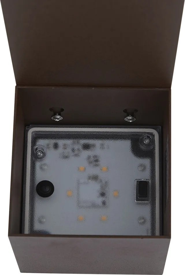 Vonkajšia lampa hrdzavo hnedá 65 cm vrátane LED IP64 so tlmeným svetlom a solárnym panelom - Charlene