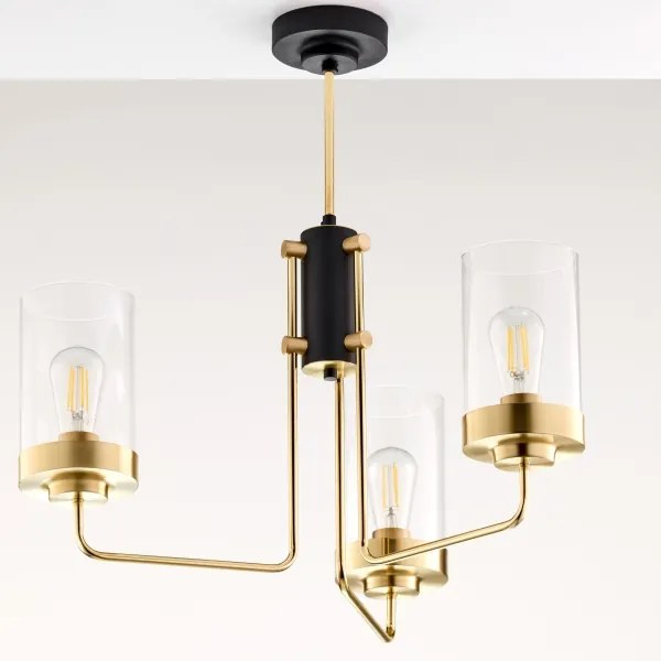 Jupiter 2087 - Luster na tyči RAMIREZ 3xE27/15W/230V zlatá/čierna