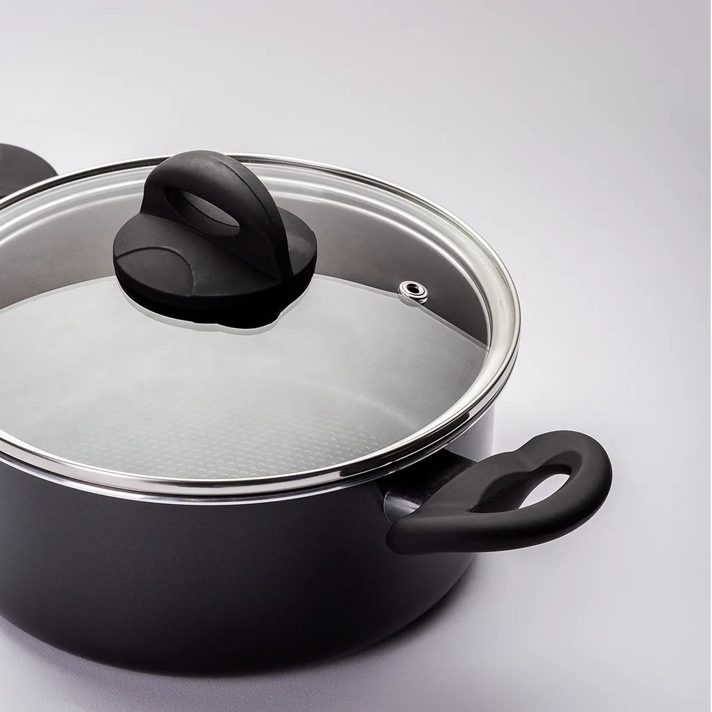 Hrniec so sklenenou pokrievkou ø 20 cm – Venus Lunasol Induktion black - 600548