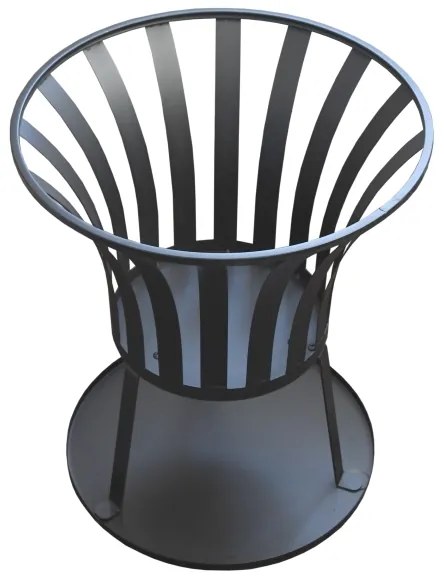 Prenosné ohnisko na drevo s roštom čierna