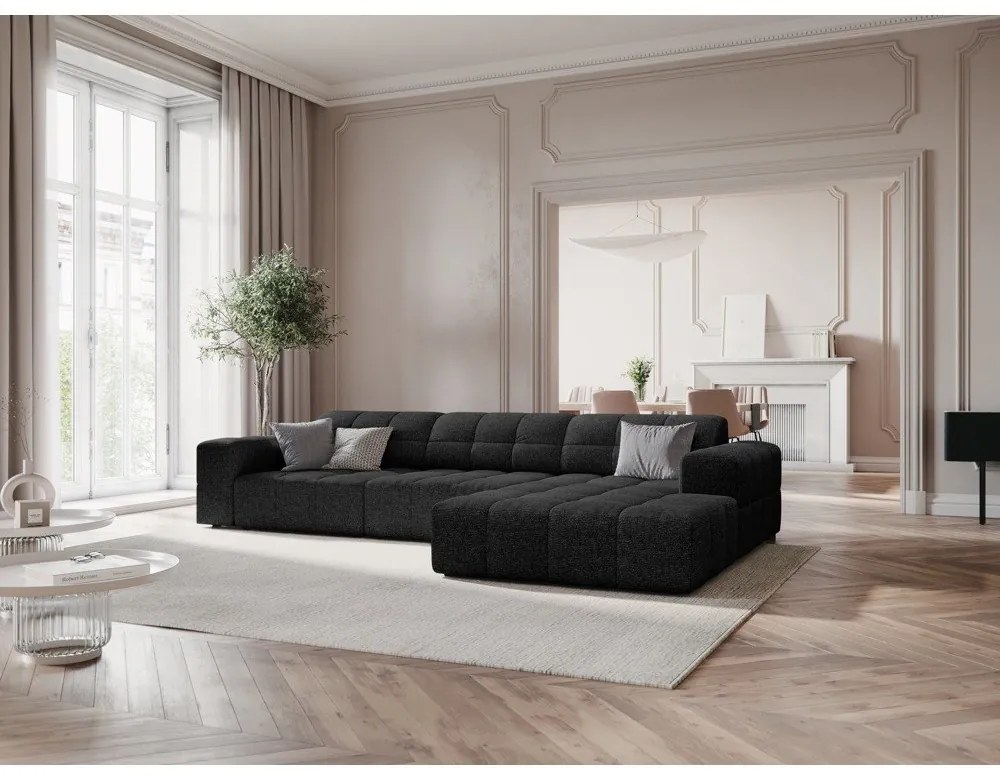 Antracitová rohová pohovka (pravý roh) Chicago – Cosmopolitan Design