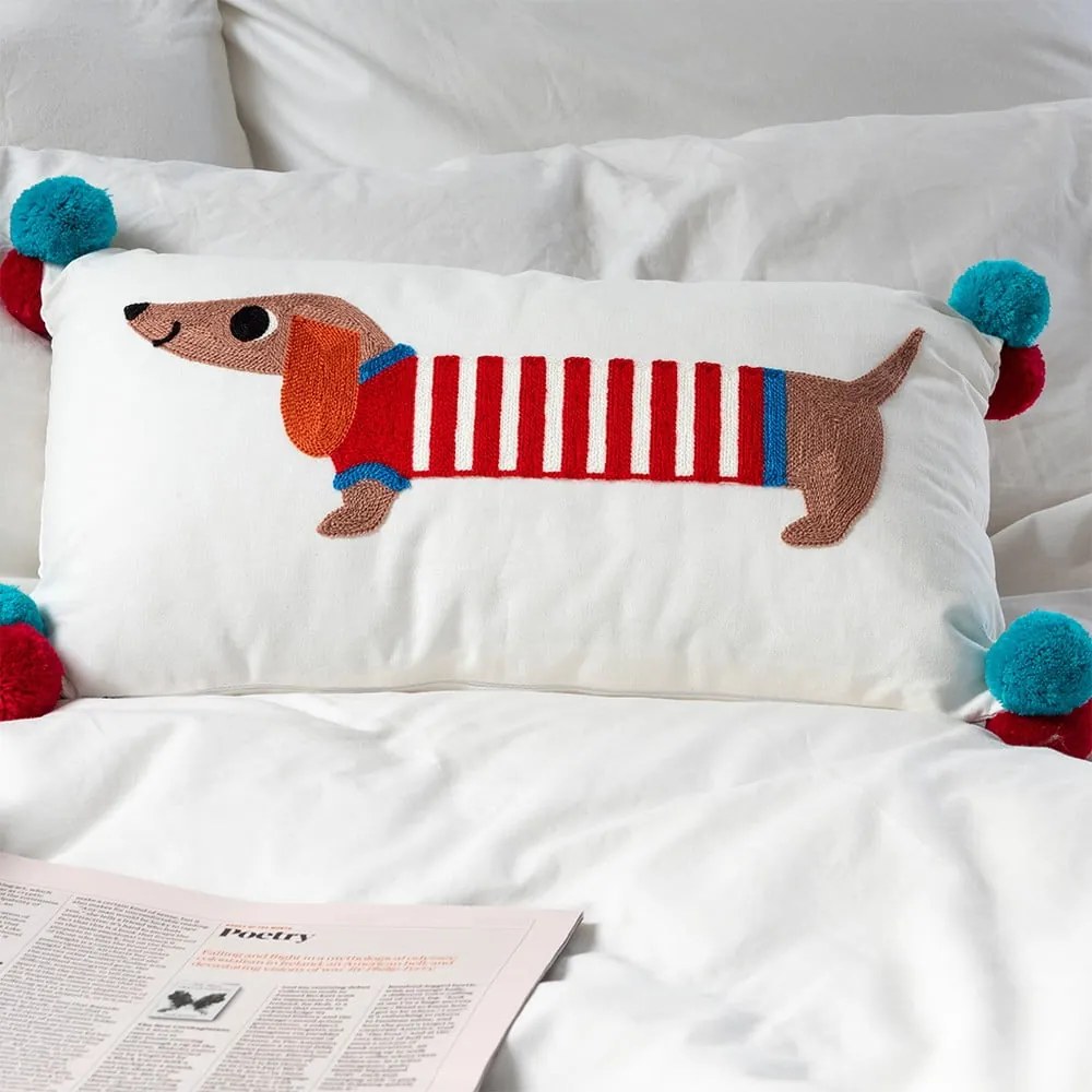 Detský vankúšik s prímesou bavlny 50x33 cm Sausage Dog – Rex London
