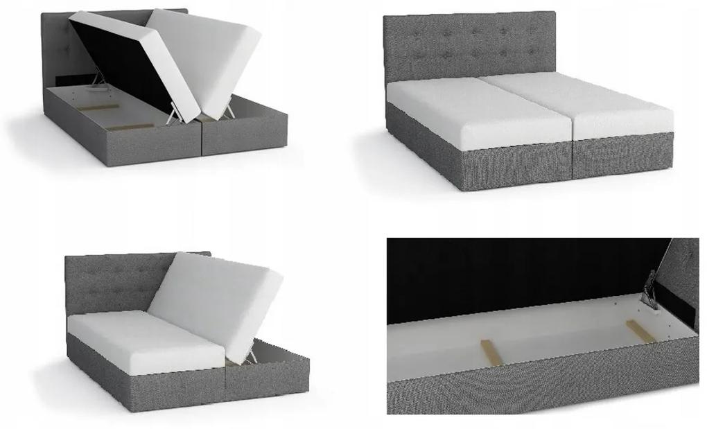 Čalúnená posteľ LAKE 2 + rošt + matrac + topper, 160x200, Cosmic 160