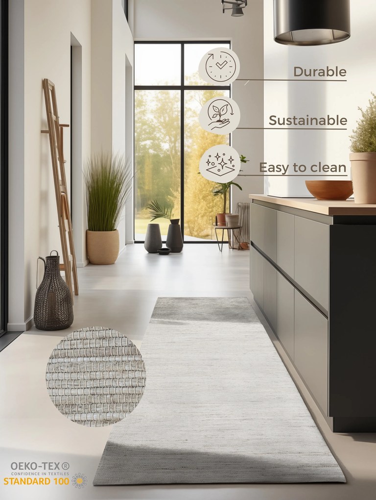 Behúň Handloom 105960 Dhaka Ivory White, 80x200, biela, chodba / predsieň, Hanse Home