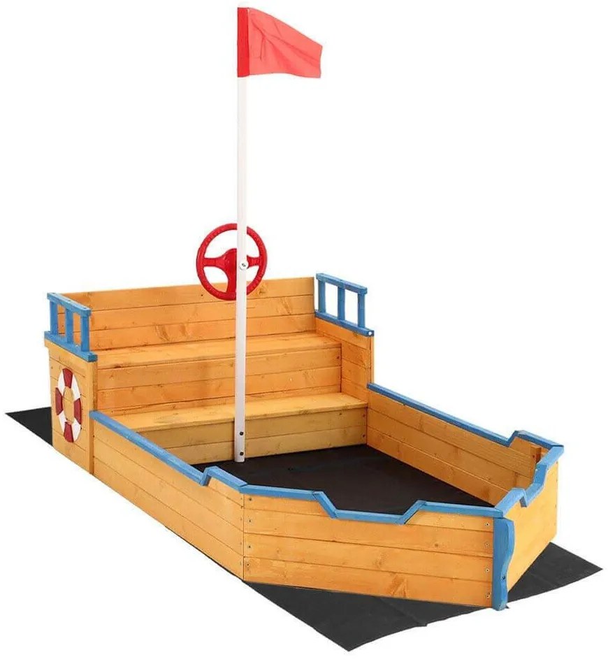 Pieskovisko v tvare pirátskej loďky