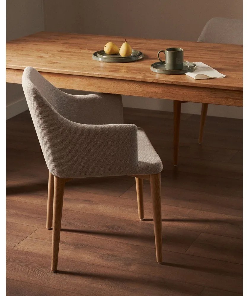 Jedálenský rozkladací stôl z dubového dreva Kave Home, 180 x 90 cm