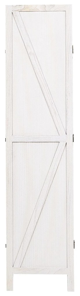 Drevený 4-dielny skladací paraván 170 x 163 cm biely RIDANNA Beliani