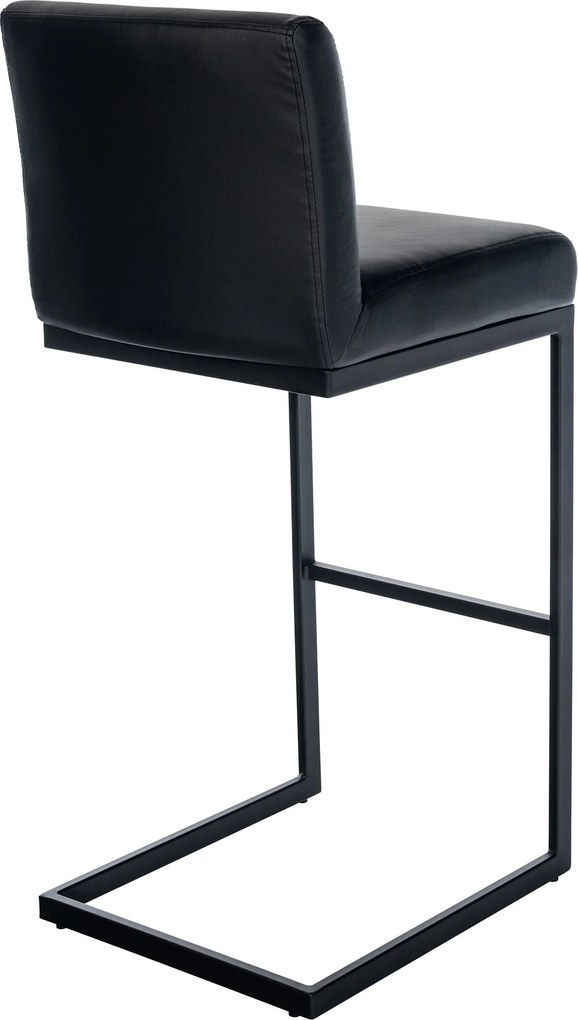 Barová stolička Hopewell B - koženka, čierny rám - čierna