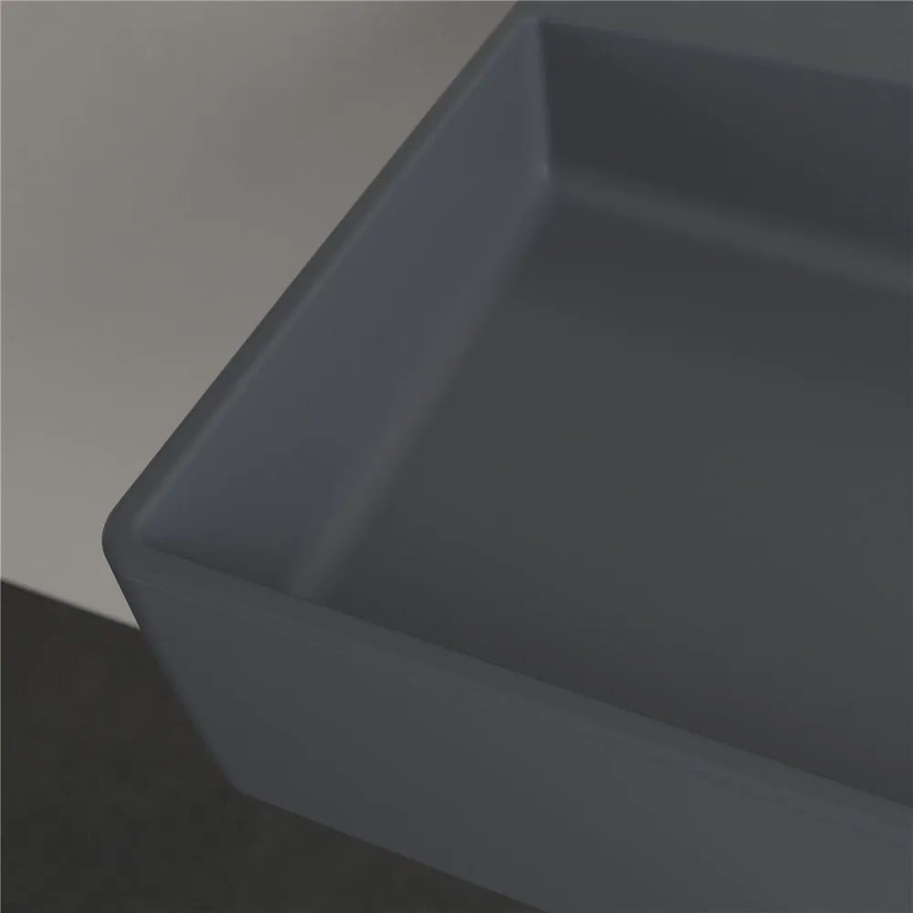 VILLEROY &amp; BOCH Memento 2.0 závesné umývadlo s otvorom (spodná strana brúsená), s prepadom, 800 x 470 mm, Graphite, s povrchom CeramicPlus, 4A228GI4