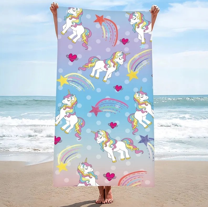Plážová osuška UNICORN PONNY 100x180 cm farebná, 100% mikrovlákno