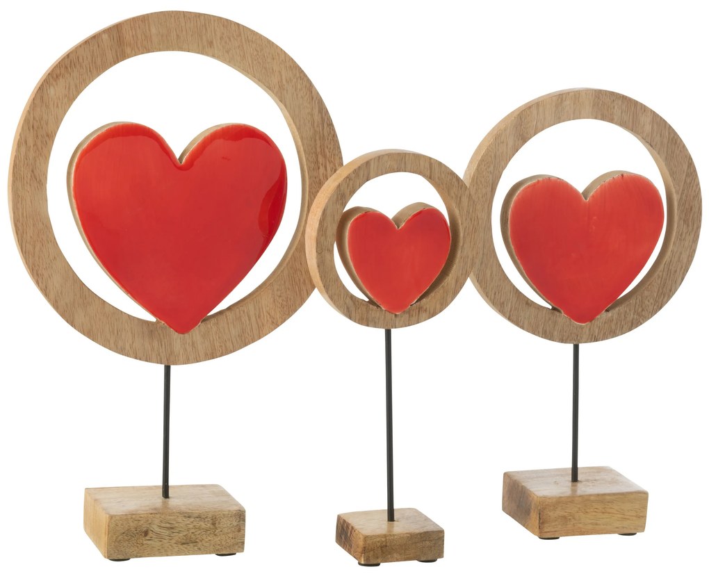 Drevené srdce na kovovej nohe Variant: Stredné