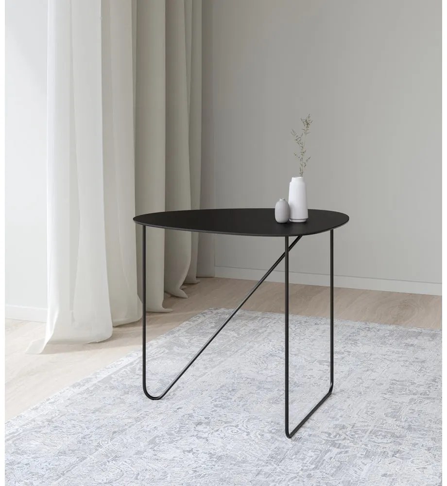 Čierny kovový konferenčný stolík 37x44 cm Curve M Bull – LIND DNA