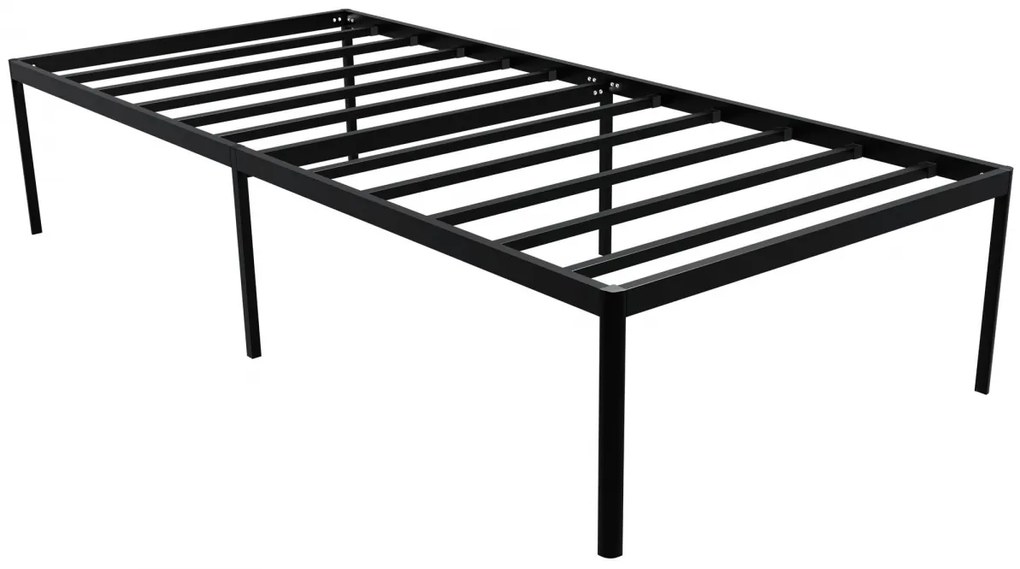 Kovová posteľ Hamlin - 200 x 90, v 41 cm - Čierna