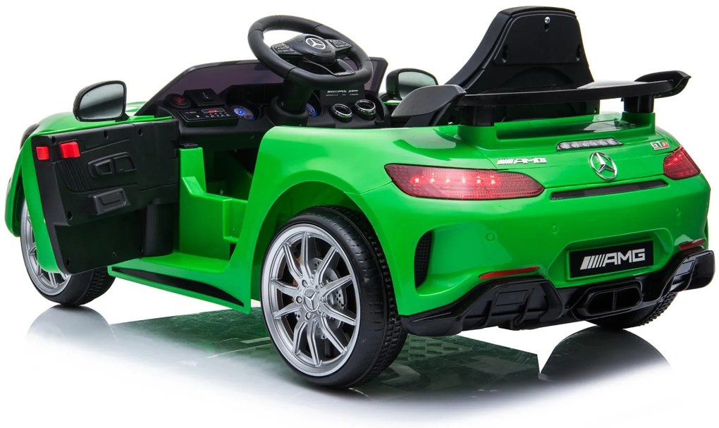 Detské elektrické autíčko na diaľkové ovládanie BestBerg BBCC-10G - Mercedes-Benz AMG GT R / od 3 rokov / nosnosť 25 kg / zelené