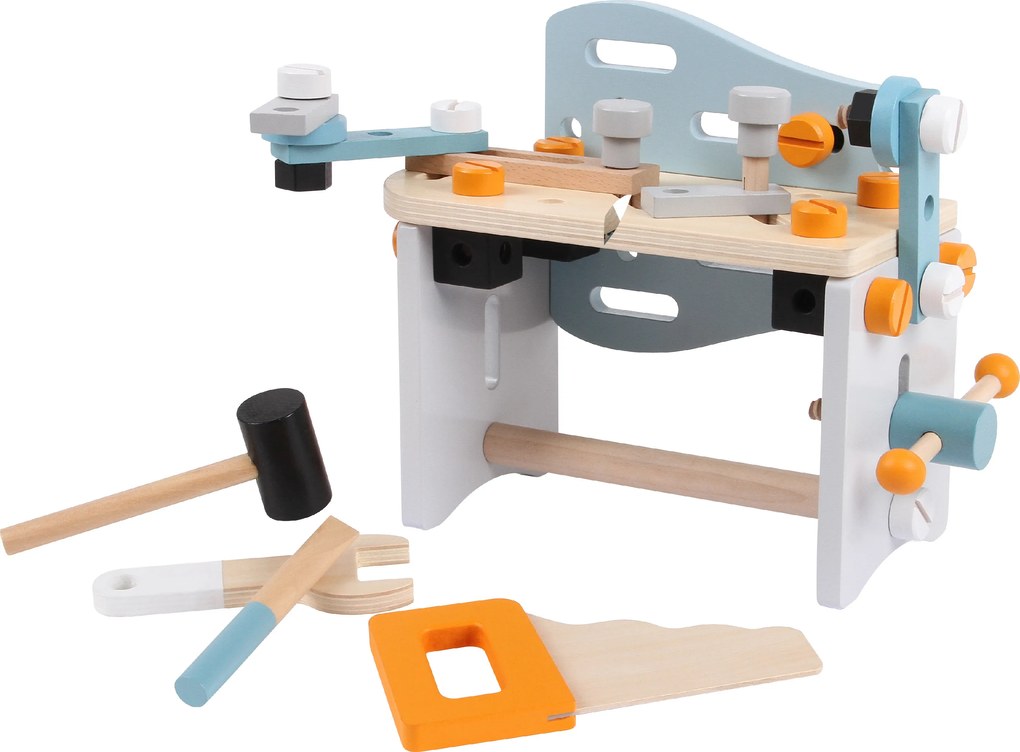 ECOTOYS Drevený dielenský set s náradím ECOTOYS, 52 dielov – pre deti 3+