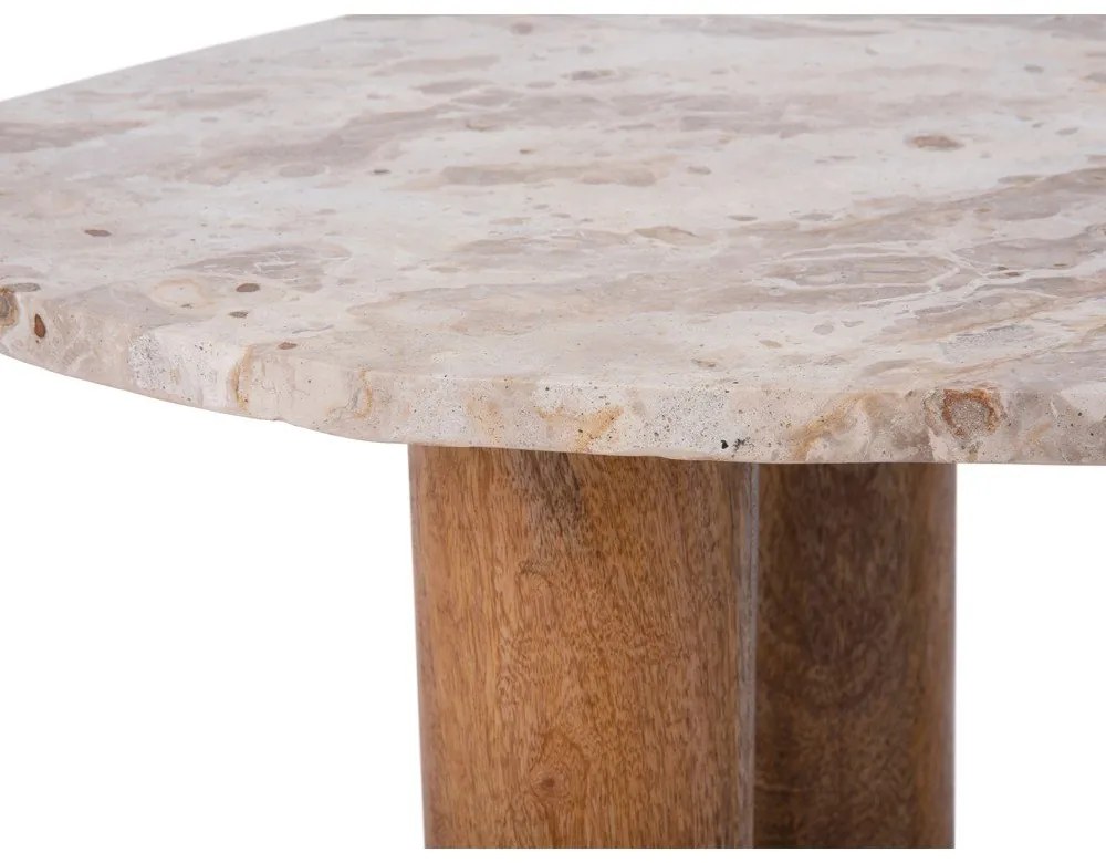 Odkladací stolík s doskou v dekore mramoru 50x75 cm Organic – Leitmotiv