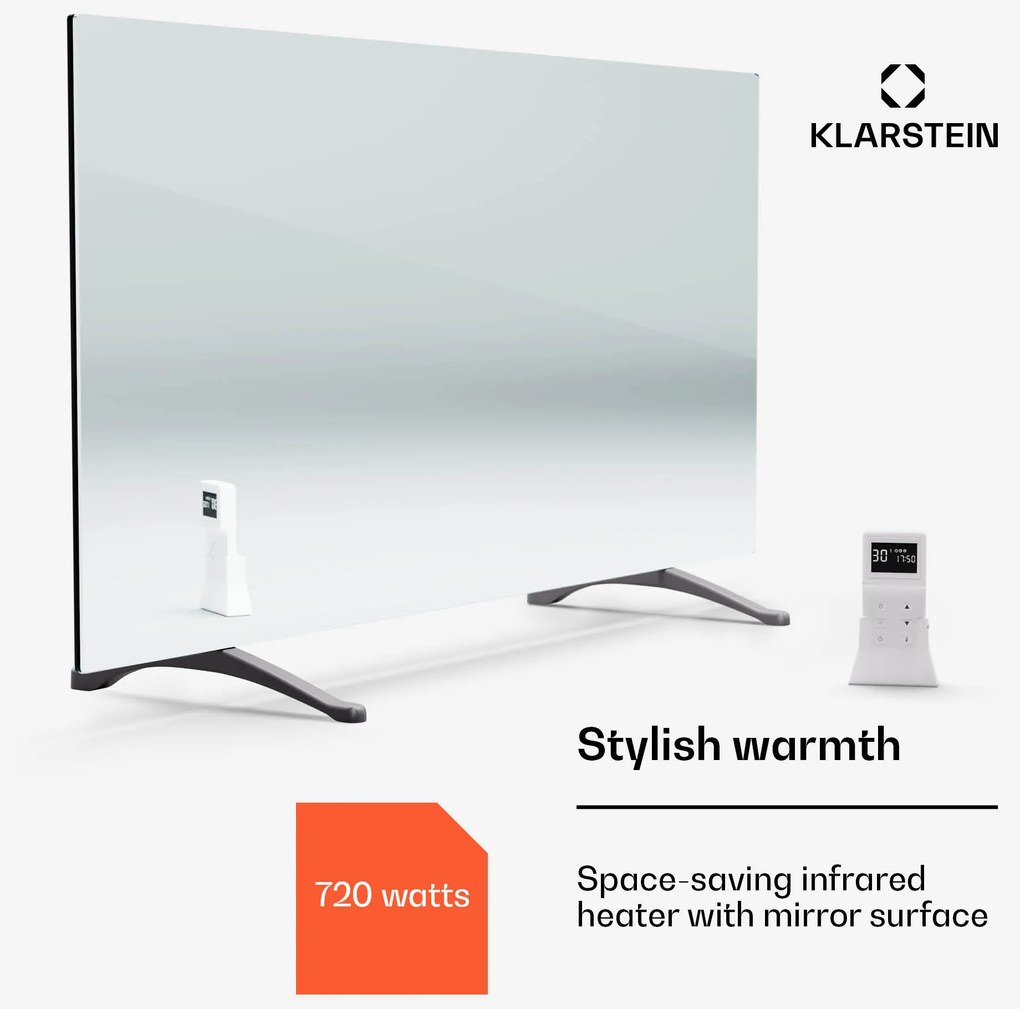 Klarstein Marvel Mirror 720, infračervený ohrievač, 720 W, týždenný časovač, zrkadlo
