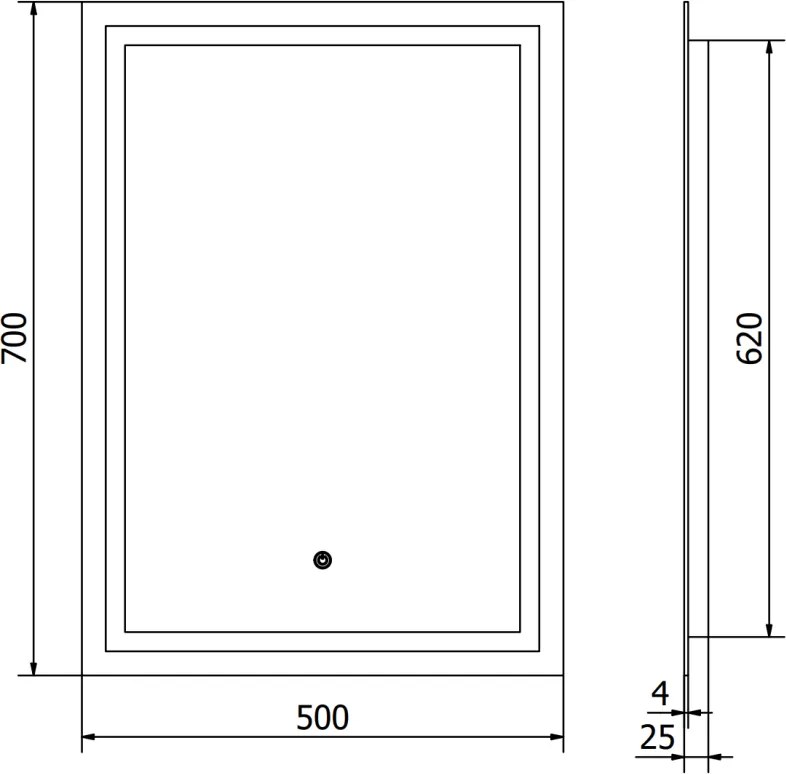 Mexen Miko, LED kúpeľňové zrkadlo s podsvietením 50 x 70 cm, 6000K, ochrana proti zahmlievaniu, 9819-050-070-611-00