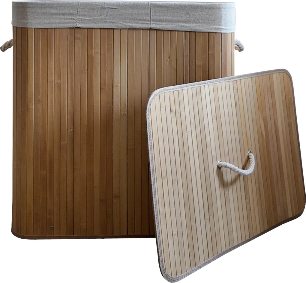 TRENDIE Bambusový kôš na prádlo 150l svetlohnedý + DARČEK