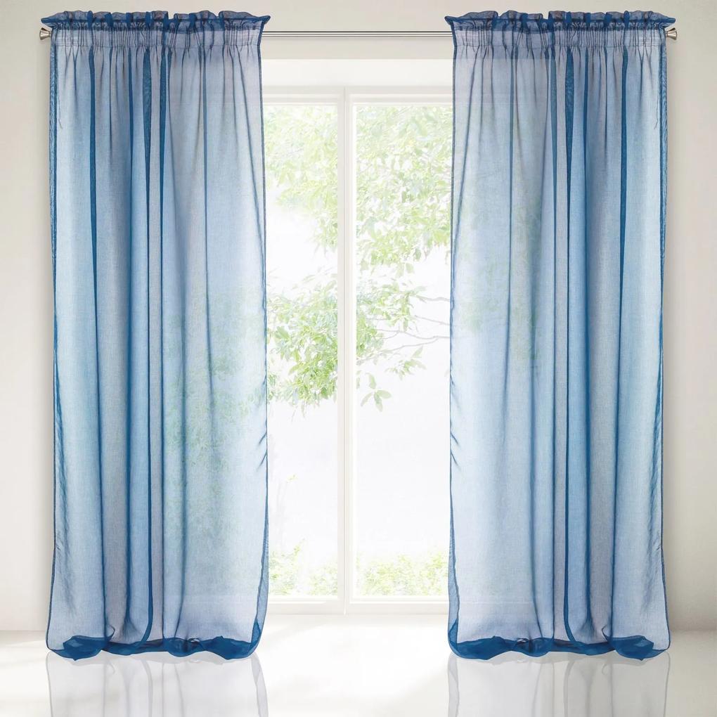 Gario Hotová záclona METIS 140 x 300 cm - Na páske Farba: Tmavá modrá