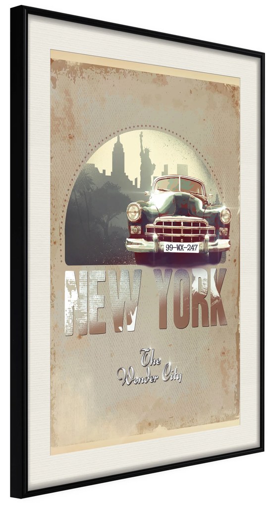 Artgeist Plagát - New York - The Wonder City [Poster] Veľkosť: 40x60, Verzia: Čierny rám s passe-partout