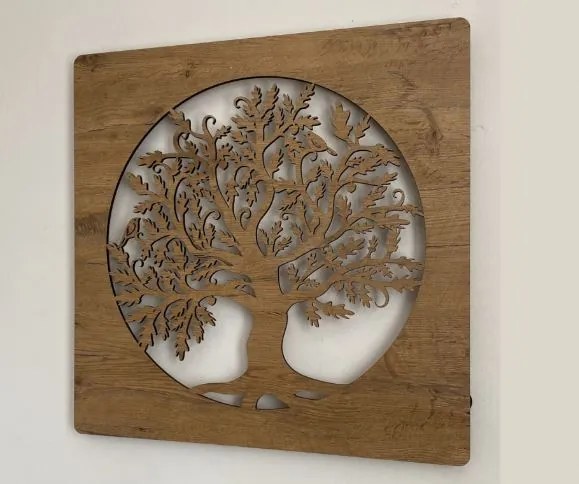 Svietiaci obraz na stenu Strom v kruhu na batériu