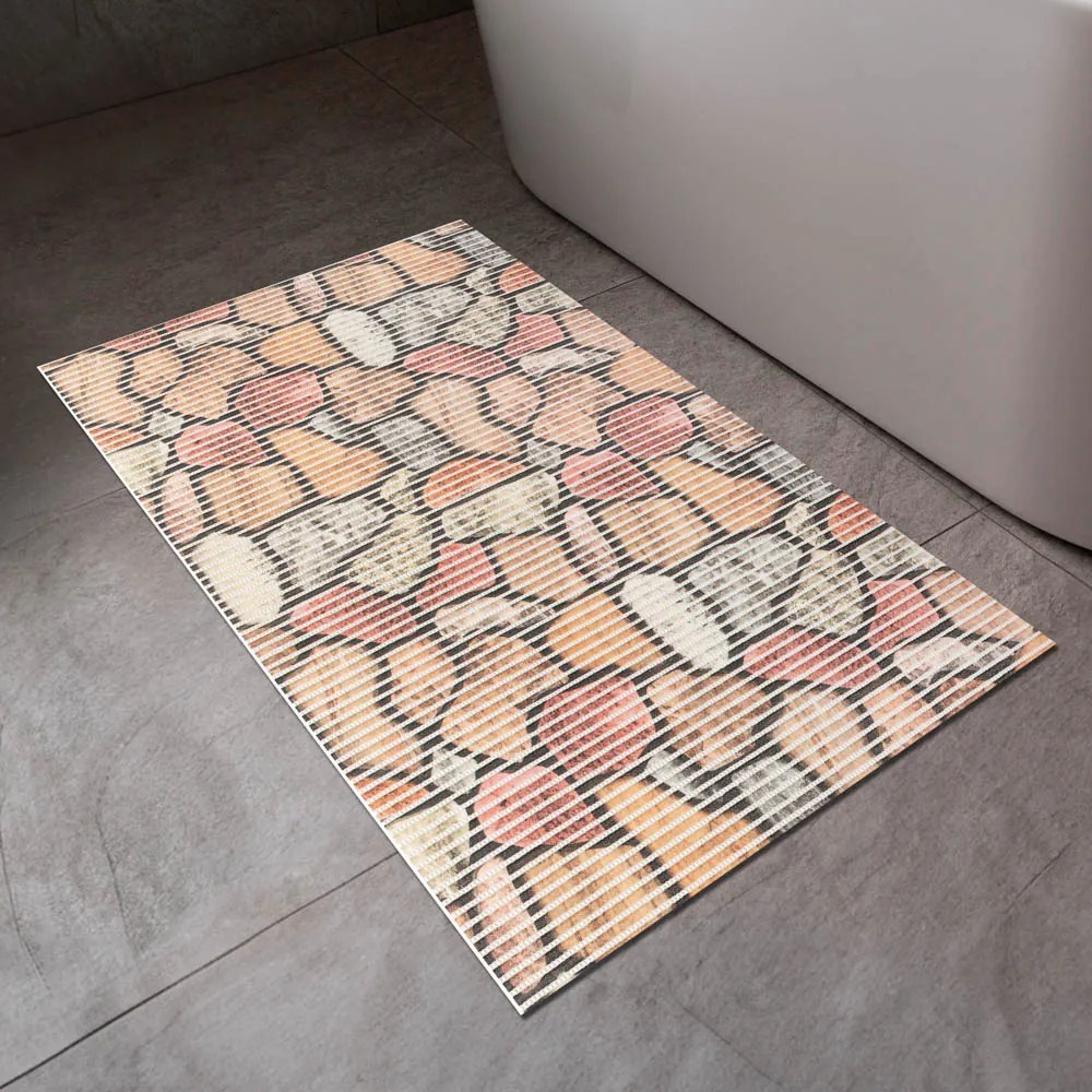 Kúpeľňová penová rohož / predložka PRO-015 Kamenná cesta - metráž šírka 65 cm