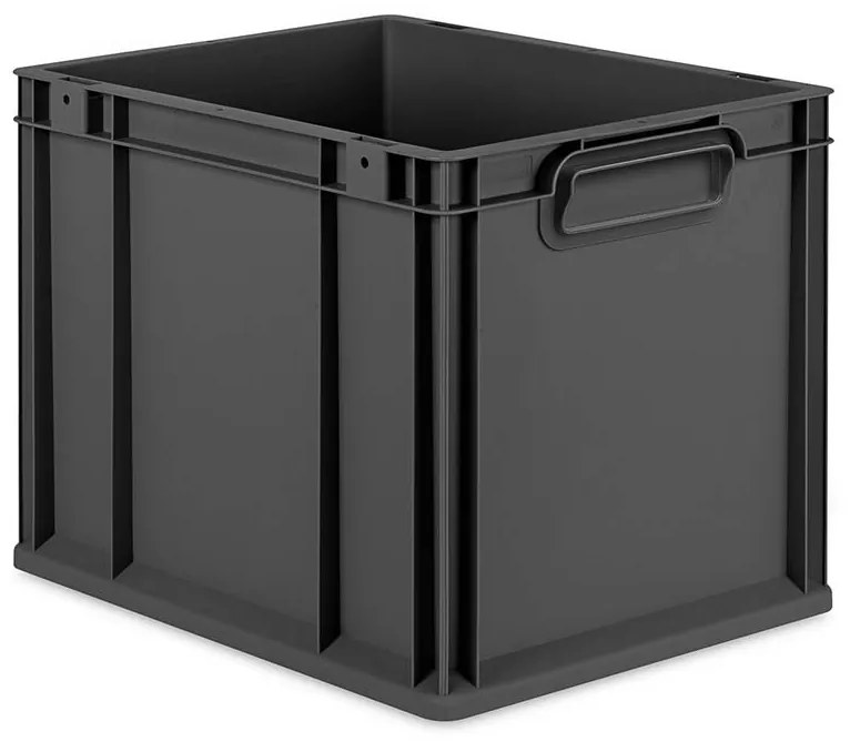 Sada 4 kusov - Eurobox Next Gen 2.0 Cycle - Stohovateľný kontajner s uzavretými rukoväťami - 400 x 300 x 320 mm - Antracit