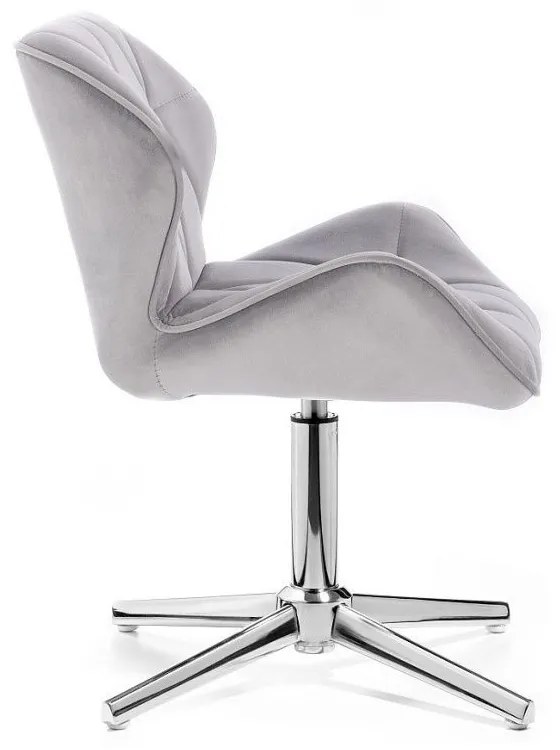 LuxuryForm DESIGN Stolička MILANO VELUR na striebornom kríži - svetlo šedá