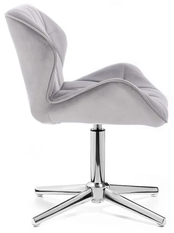 LuxuryForm DESIGN Stolička MILANO VELUR na striebornom kríži - svetlo šedá