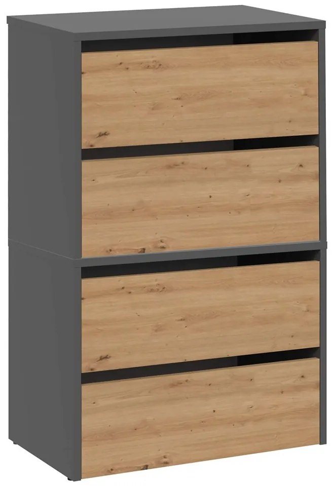 Botník MODO 88 cm antracit/dub remeselný