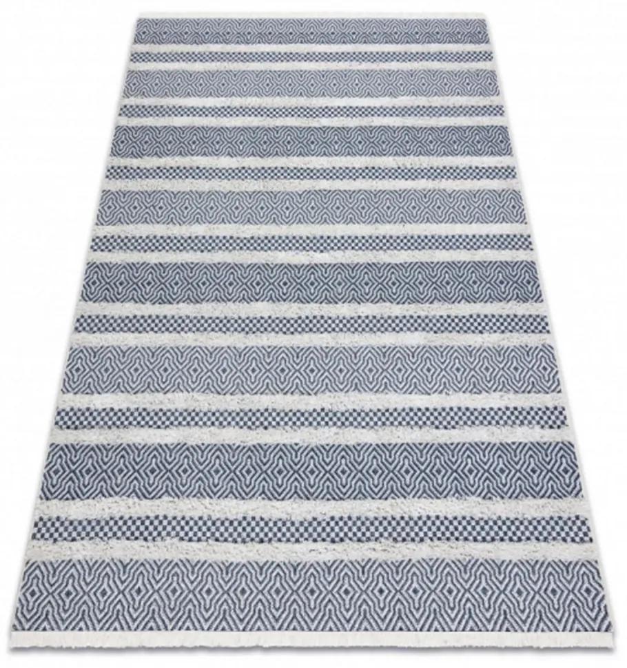 Kusový koberec Linie modrý 117x170cm