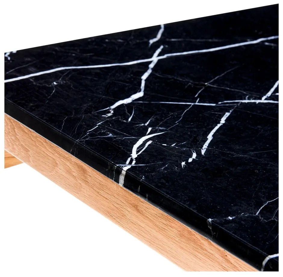 Mramorový konferenčný stolík v čierno-prírodnej farbe 80x80 cm Raw – Hübsch