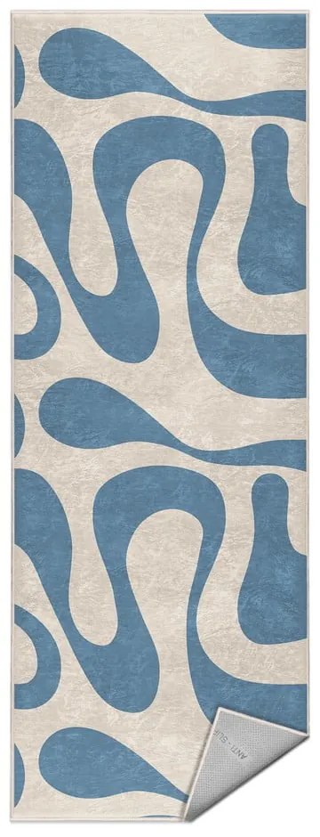 Modrý prateľný behúň 80x200 cm Blue Latte – Mila Home