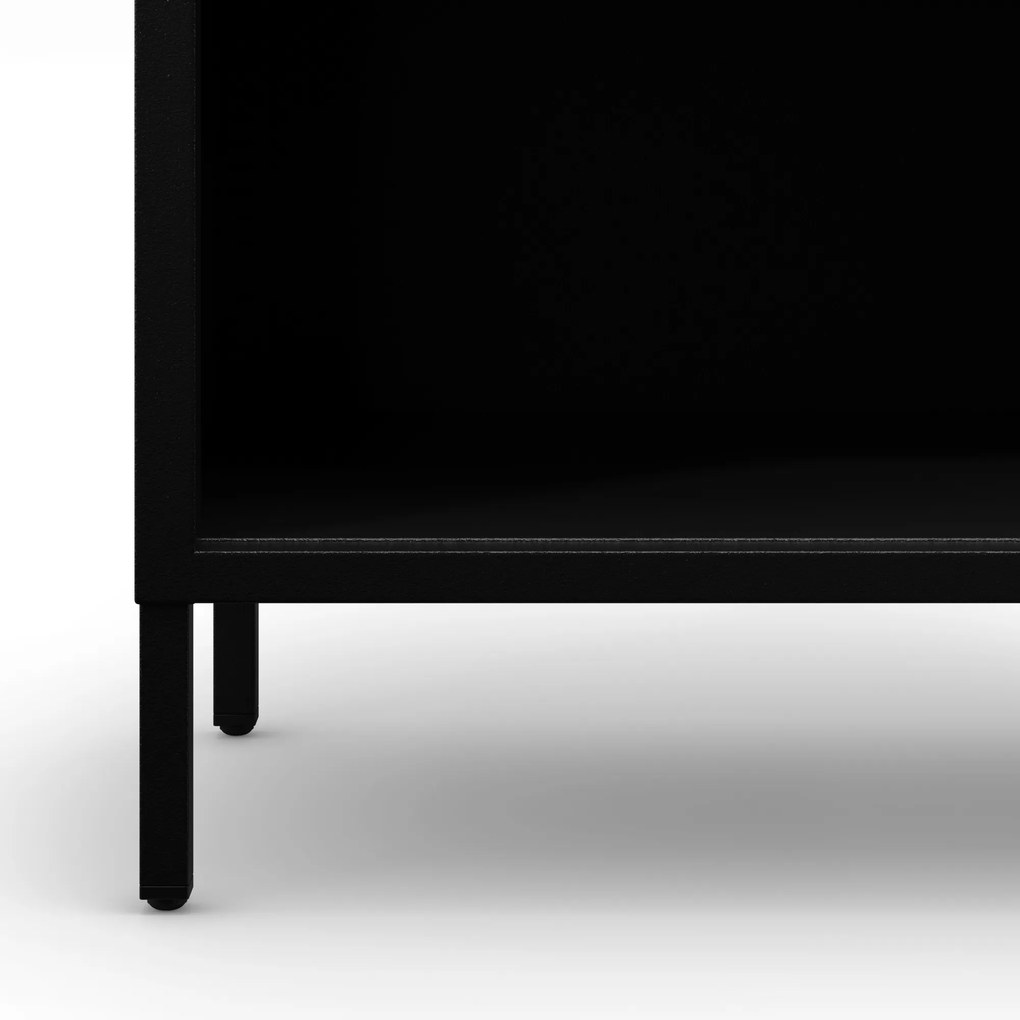 Čierny kovový regál s policami LUCA Modern 1000 x 900 x 350 mm