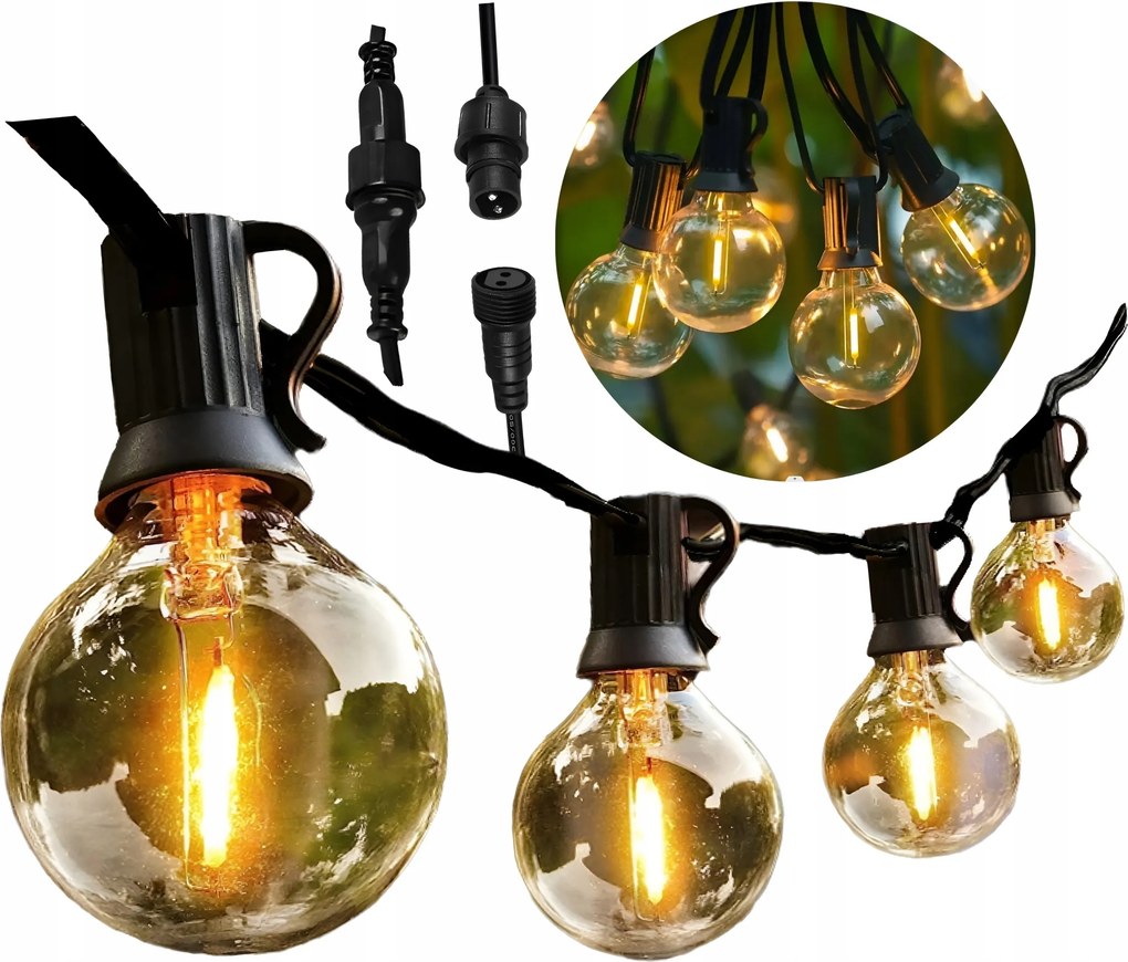 TRENDIE Záhradná svetelná girlanda 36 LED teplá biela 20m