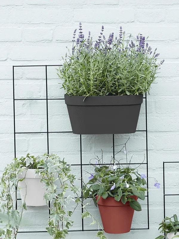 Kvetináč Loft Urban Green wall Duo antracitový 28x13 cm