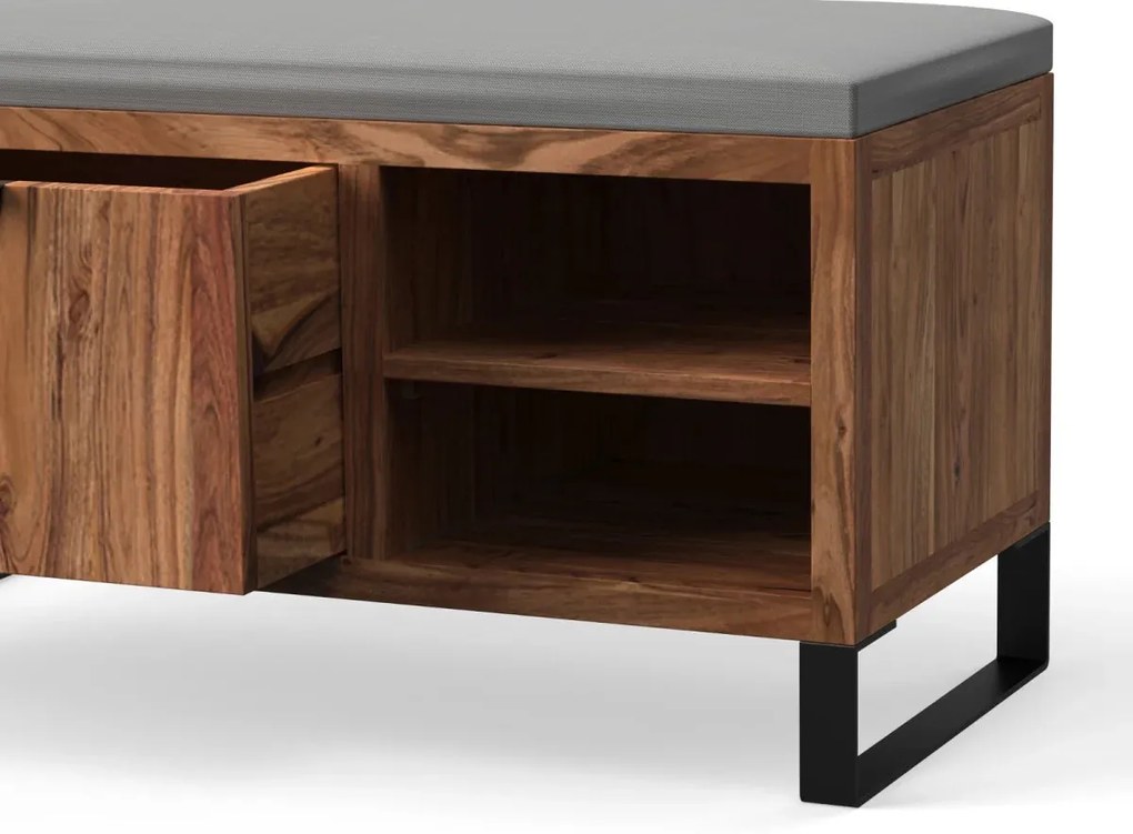 furniture-nabytek.cz - Masivní lavice Sydney z akáciového dřeva, lakovaná, hnědá – 90×41×44 cm