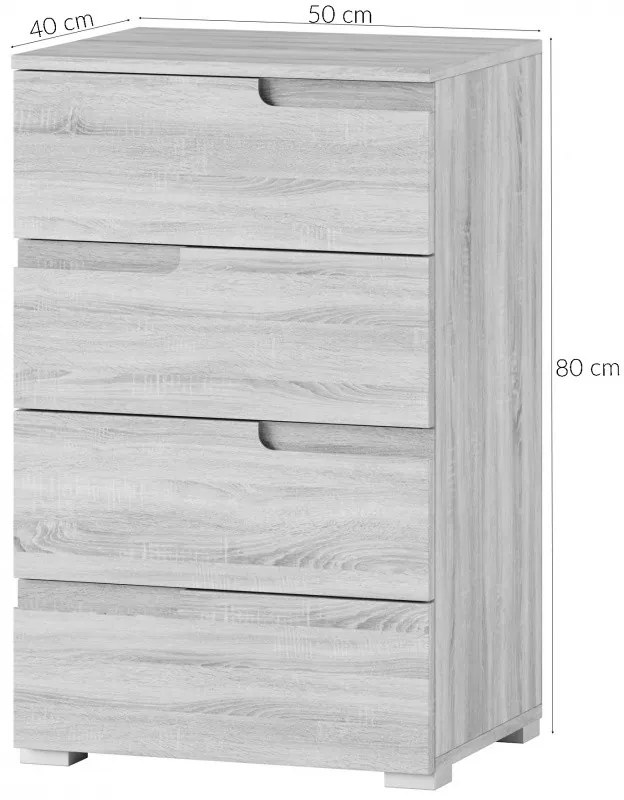 Komoda Selene 2 50 cm biela mat/lesk