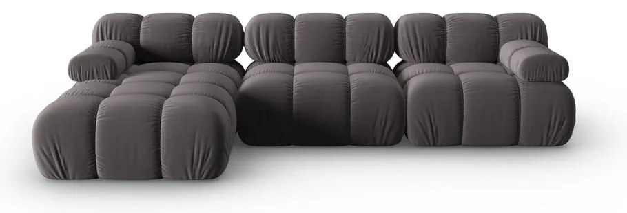 Tmavosivá zamatová pohovka 285 cm Bellis – Micadoni Home