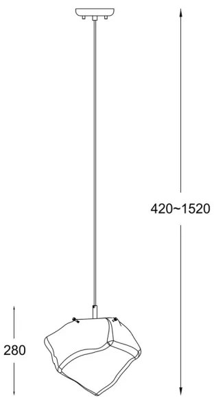Zuma Line P0488-01A-F4AC - Luster na lanku ROCK 1xE27/40W/230V