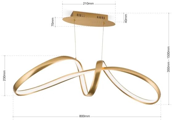 Orion HL 6-1663 - LED Stmievateľný luster na lanku CIRCUS LED/36W/230V zlatá