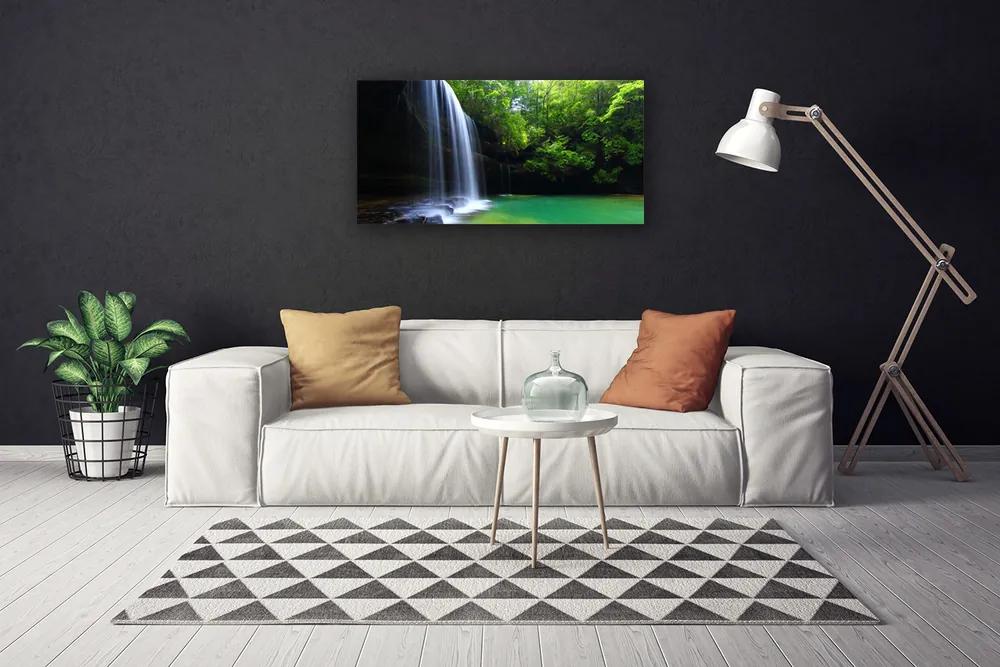 Obraz Canvas Vodopád príroda les jazero 120x60 cm