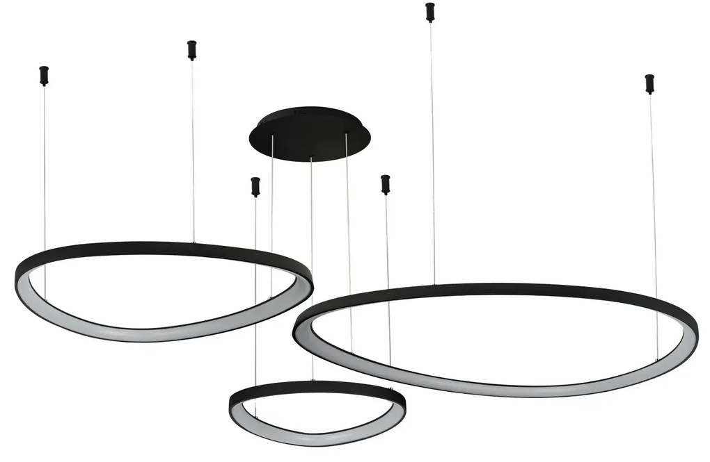 Moderny LED luster Amanda 42+62+82 CCT čierna